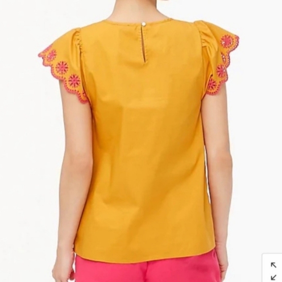 J Crew Embroidered Eyelet Top sz L - Picture 2 of 11